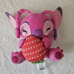 Disney Pink and Purple Plush Character Holding Strawberry